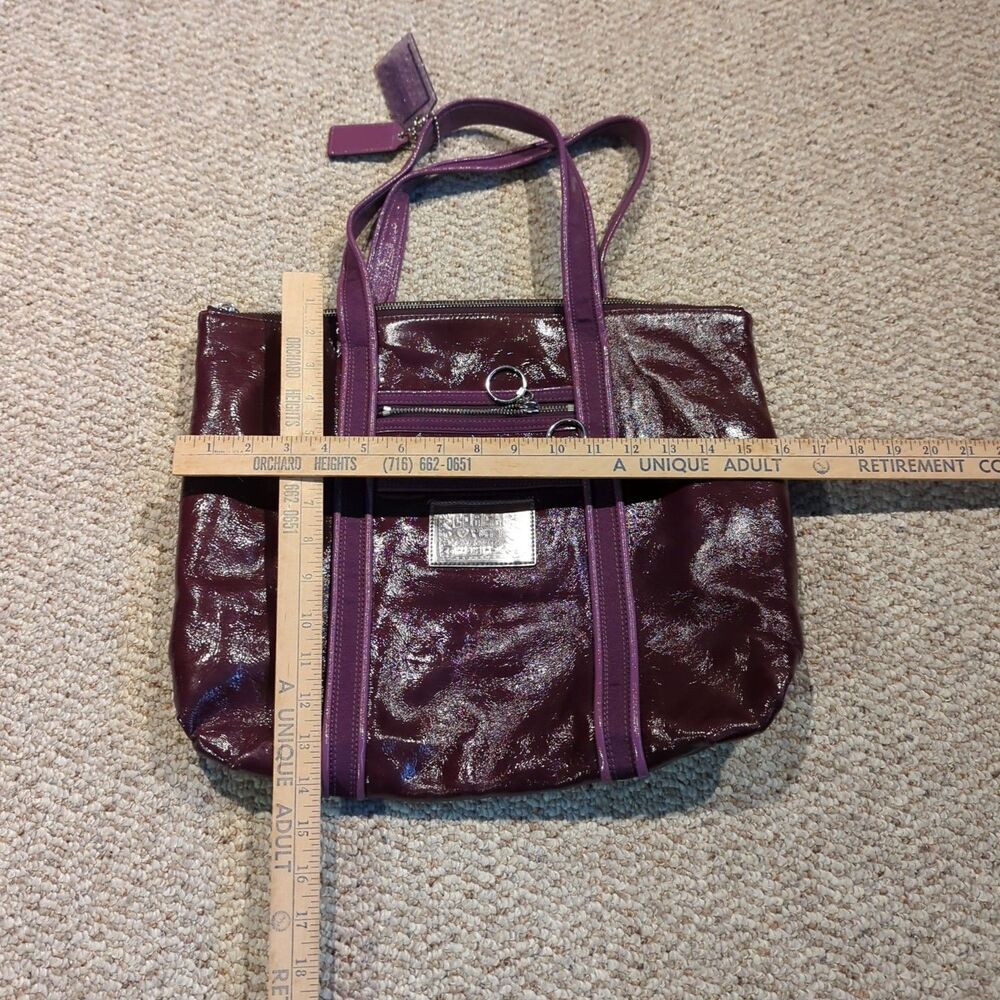 Coach Poppy Shoulder Tote Bag Raspberry Purple Patent Leather Purse F20973-13876 - Picture 2 of 10